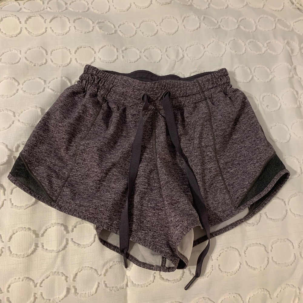 grey lululemon hotty hot shorts, size 2